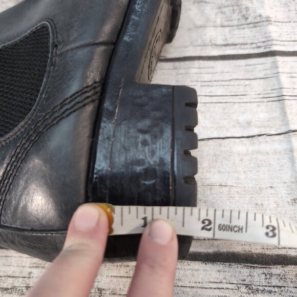 Lavorazione Artigiana Black Leather Ankle Boots Lug Sole Handmade – US Women’s 9 - Picture 5 of 10